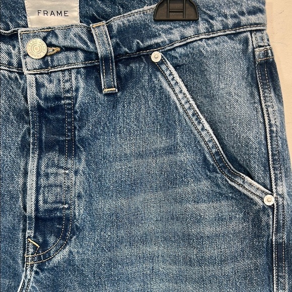 FRAME LE Pixie Slouch Straight Leg Carpenter Jeans Blue Denim women’s size 27 - Picture 3 of 6